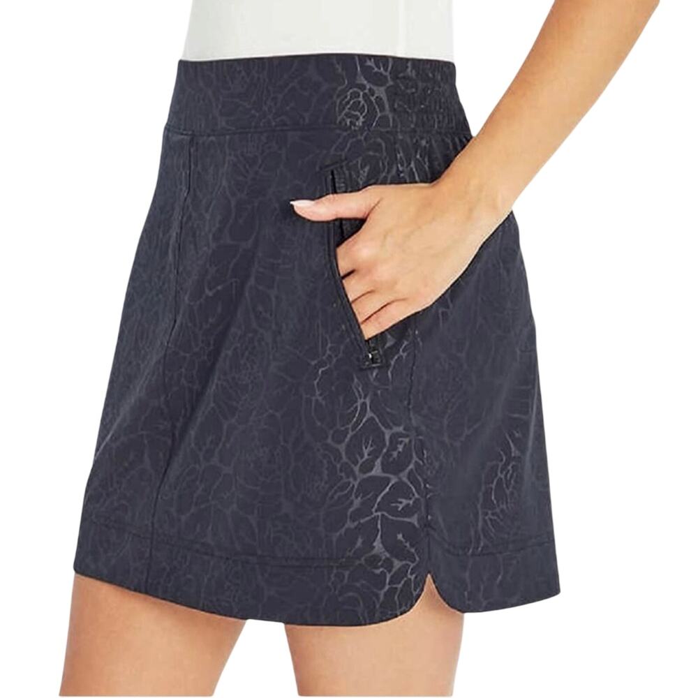 Orvis Skort Womens Small Black Floral Rose Golf Sporty Travel Active Inner Short